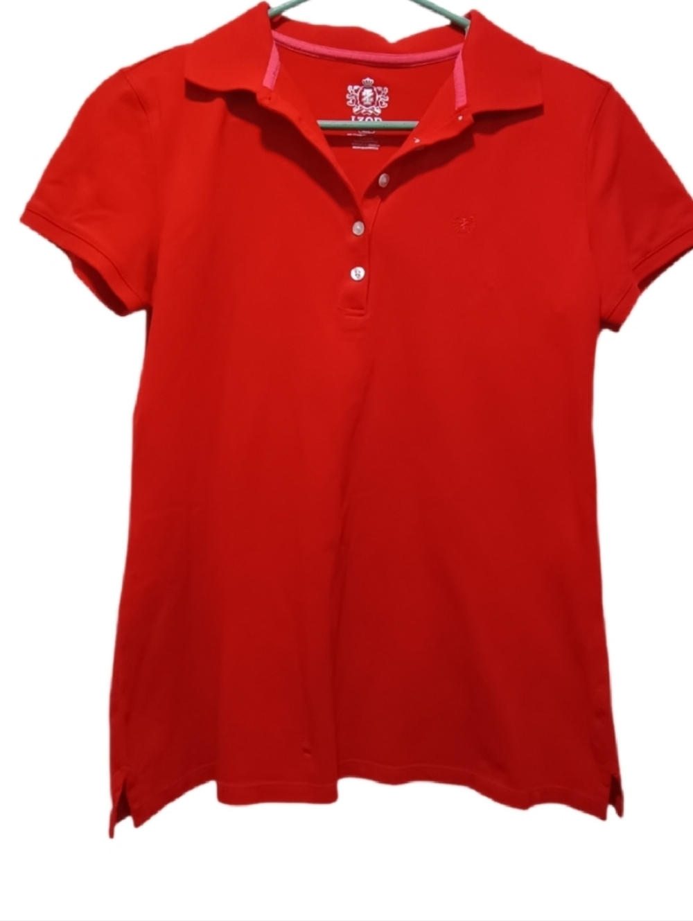 Izod Orange-Red Polo with Silver Crest